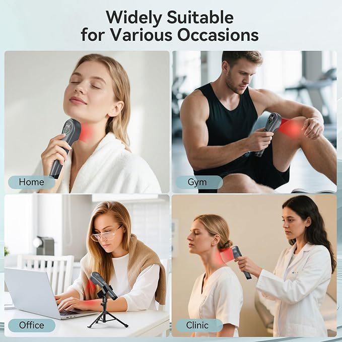 Handheld Red Light Therapy with StandNear Infrared Light Therapy Devices for Pain Relief Joint and Muscle Pain for Pets(4 * 808nm+14 * 650nm)
