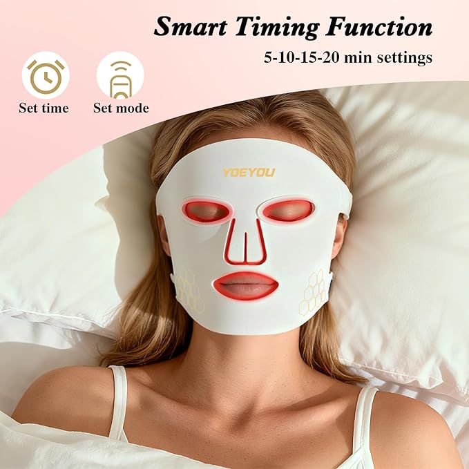 LED Light Therapy Mask Portable LED Light Therapy Mask Device White