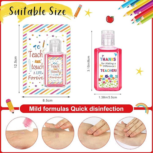 20 Pcs Teachers Appreciation Gift Hand Sanitizers Bulk Teachers Appreciation Week Gifts Natural Scented Travel Size Hand Soap Thank You Gift for Teachers' Day Back to School (Cute)