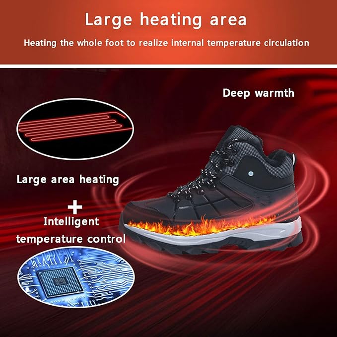 Electric Warm Shoes Winter Heating Charging Foot Cushion with 3 Temperature Settings Electric Foot Warmers Heating Shoes to Keep Feet Warm for Outdoor and Intdoor Safe UseBlack GreenMale 40