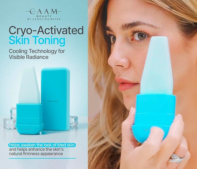 Ice Face Roller Reusable Silicone Cooling Facial Ice Roller for Face and Neck Skincare Routine Tool for De-Puff Look Smooth Glide Massager