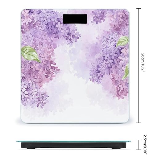 Framing Lilac Flowers in Blossom Weight Scale for Body Weight Digital Bathroom Scale High Capacity Accurate Digital Weighing Scales and Easy-to-Read on Backlit LCD Display Scales