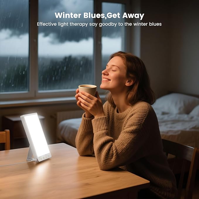 10000 Lux Light Therapy Lamp - 3 Color Modes Slim Portable Design Memory Function &amp Touch Control Sunlight Lamp for Home Office Wall Mountable Therapy Light.