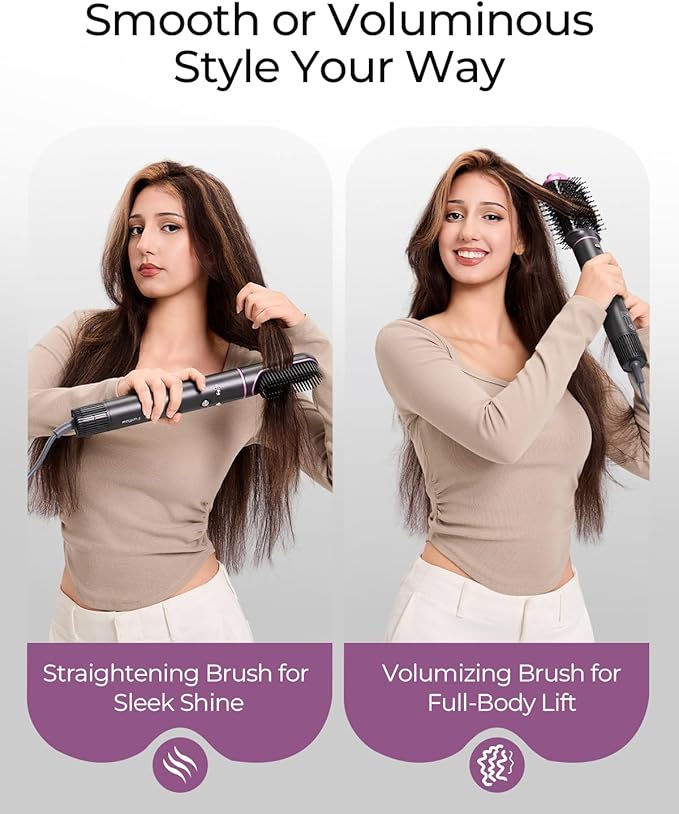 Family Essential Hair Dryer Bundle – Ultra-Light AI Smart Blow Dryer + 5-in-1 Automatic Airwrap Styler for Effortless Styling and Fast Drying