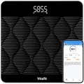 Vitafit Amazing 660lb Smart Bathroom Scale for Body Weight in 0.1lb High Accuracy Assured by Scale Professional Factory Since 2001 Large Platform with 8mm Non-Slip Tempered Glass LED 3*AAA Black