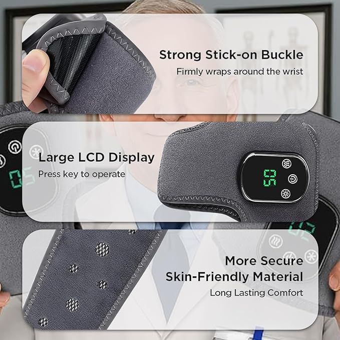 Ankle Massager for Pain Relief with Hot Compress Function 3-Level Adjustable Heat &amp Vibration Smart Timer Touch Screen Compact &amp Portable for All Ages (1pc)