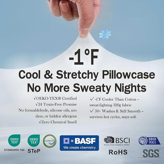 HighBeds Cervical Neck Pillow for Memory Foam – Soft Ergonomic Side Sleeper Pillow for Neck Pain Relief Ice Silk Zipperless Pillowcase Eco-Friendly and Durable Material