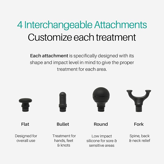 Ekrin Athletics Bantam Mini Massage Gun - Compact Deep Tissue Muscle Massager with Adjustable Speeds &amp 4 Attachments - Long Battery Life Lightweight Travel Friendly