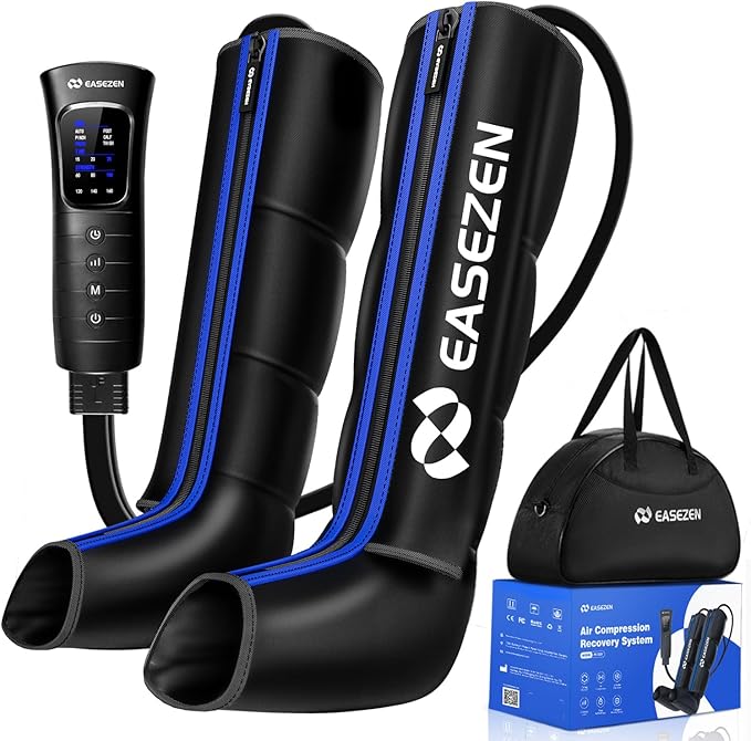 Leg Compression Massager for Circulation and Pain Relief Leg Recovery Compression System for Fast Recovery of Foot Calf and Thigh Relieve Edema Reduce Muscle Fatigue X-Large Plus Size
