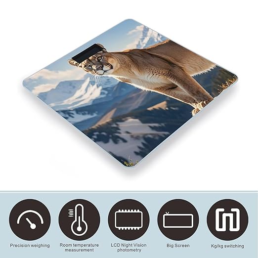 Panther &amp Mountain Lion Scale for Body Weight Digital Bathroom Scale Toughened Glass High Precision Scales for Body Weight with Large LCD Backlight Display Weight Scales