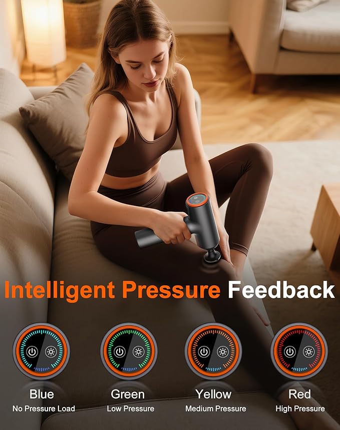 arboleaf Thermal Massage Gun Deep Tissue with Heat Handheld Muscle Percussion Massager with Full-Metal Head 6 Replacements for Athletes Pain Relief Relax Gifts for Men and Women