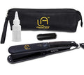 Le Angelique Professional Steam Hair Straightener - 2-in-1 Flat Iron Steamer - Silk Press Results - Works on Thick Coarse Hair | Home &amp Salon Use | Ceramic Tourmaline Plates - Steam and Temp Contr