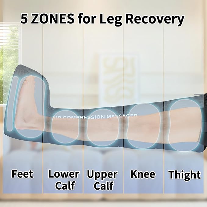Air Compression Leg MassagerLeg Recovery Boots for Improving Circulation and Relieving Soreness FSA HSA Eligible