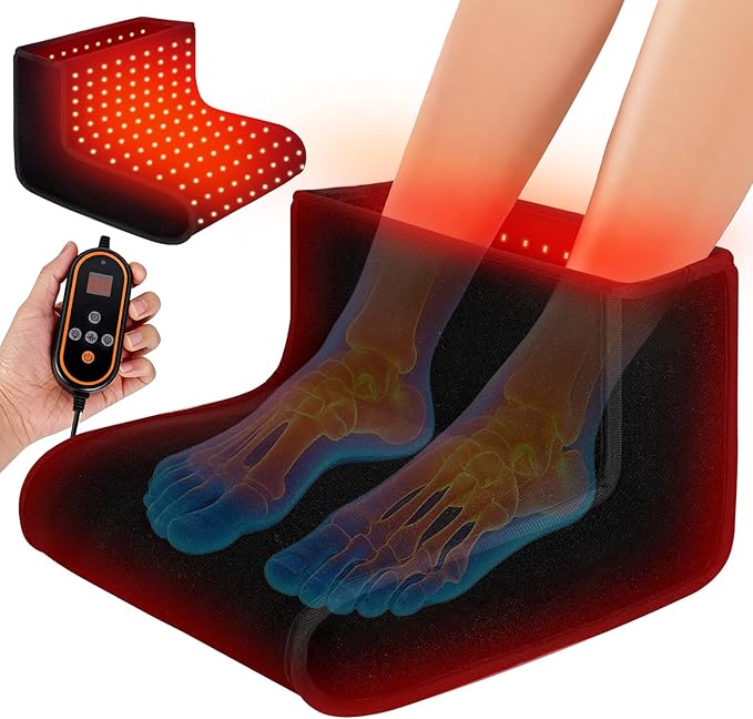 Red Light Therapy for Feet 320 Dual Wavelength 3 in 1 Chip LEDs with Adjustable Controller Full Coverage Foot Infrared Therapy Device for Ankle Heel Plantar Joint Muscle Relief