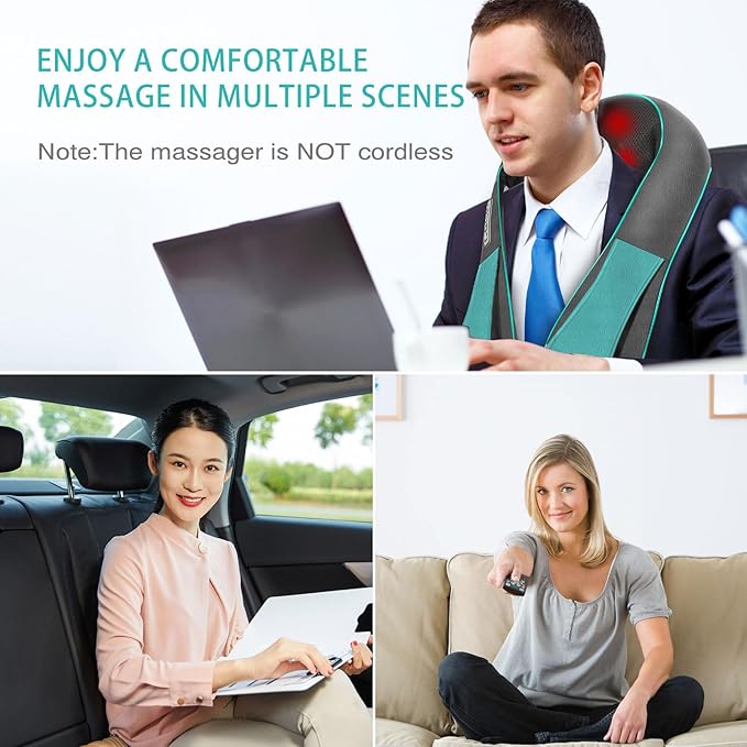 AERLANG Fathers Day Dad Gifts Neck MassgerShiatsu Neck and Back Massager with Heating Neck and Shoulder Massager Deep Kneading Pillow for Massage Home Office Car Use Gifts for Women Men Dad Mom