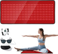 Red Light Therapy Mat for Full Body Foldable 340 LEDs Near Infrared Light Therapy Pad 660nm&amp 850nm 2in1 LEDs Light Blanket High end Leather 5 Power Levels UP to 65W 29.6'x14''