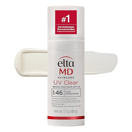 EltaMD UV Clear Tinted Face Sunscreen SPF 46 Oil Free Sunscreen for Sensitive Skin with Zinc Oxide Dermatologist Recommended
