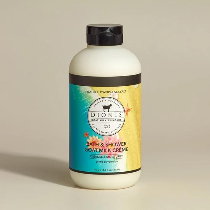 Dionis Goat Milk Bath Soap &amp Liquid Shower Crème Water Flowers &amp Sea Salt 14.5oz (Pack of 1)