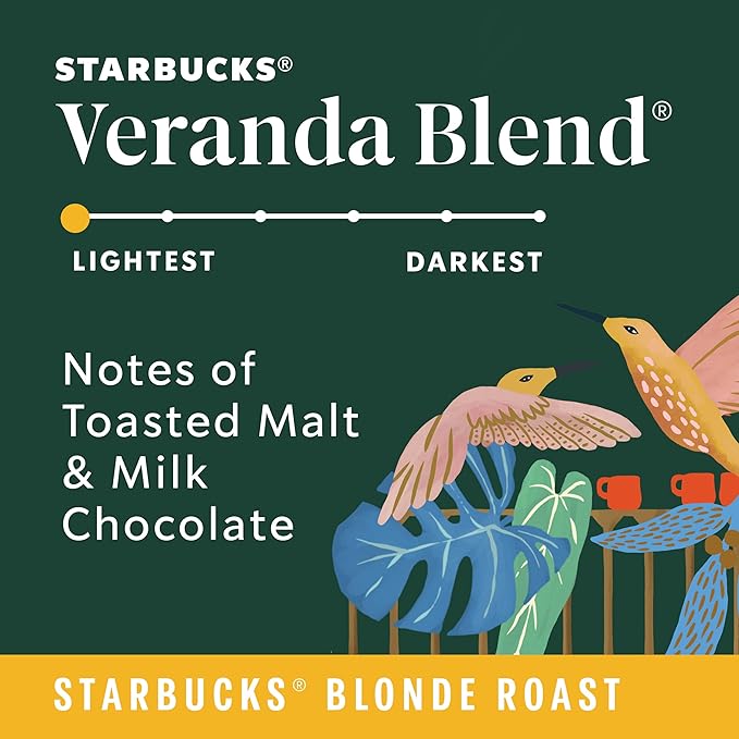 Starbucks Whole Coffee Beans Starbucks Blonde Roast Hot or Iced Coffee Veranda Blend Six 12 oz Bags