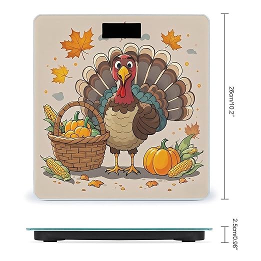 Children's Thanksgiving Day Bathroom Scale Digital Weight Scale Precision 400 Lbs Weighing Scales Large with LCD Backlight Display BMI Measures