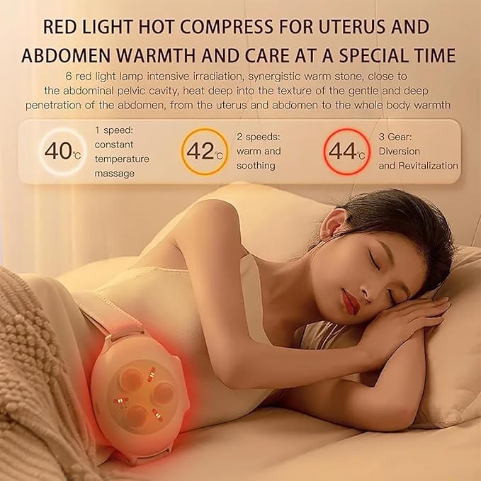 Gifts Portable Electric Abdominal Cellulite Massager Abdominal Stomach Massager 3 Massage and Red Light Hot Compress Adjustable Forward and Reverse Kneading for Indigestion Gas Constipation