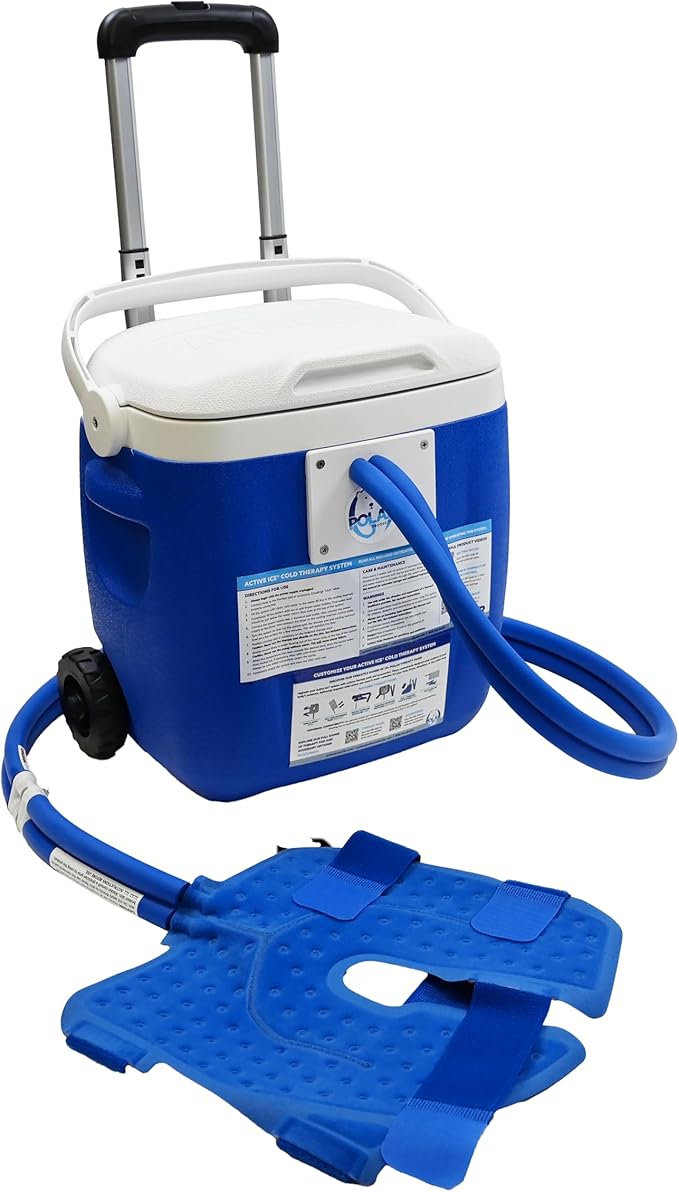 Polar Active Ice 3.0 Cold Therapy Ice Machine System with Programmable Timer Knee and Joint Compression Pad Lightweight 16 Quart Cooler Quiet Pump Strong Cryotherapy Pain Relief Treatment