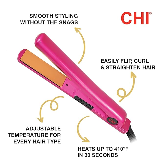 CHI Tourmaline Ceramic Series Flat Iron Hair Straightener For Silky Smooth Hair 392°F Maximum Temperature 1 Iron