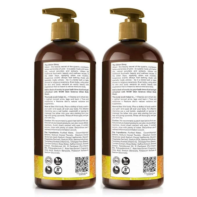 iKonbi W-O-W Skin Science Ubtan Body Wash 500 ml (Pack of 2)