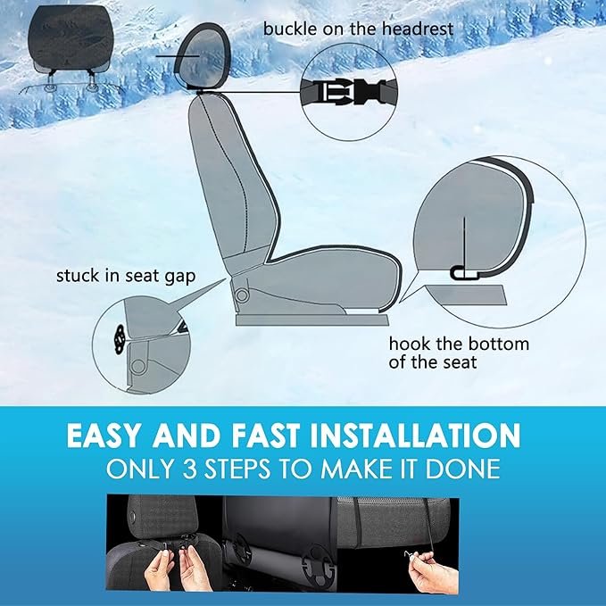 3 in 1 Massage Cushion with Winter Cooling Seat Covers Chair Massager for Full Body 12V Car Seat Covers (WinterSummerMassage-3)