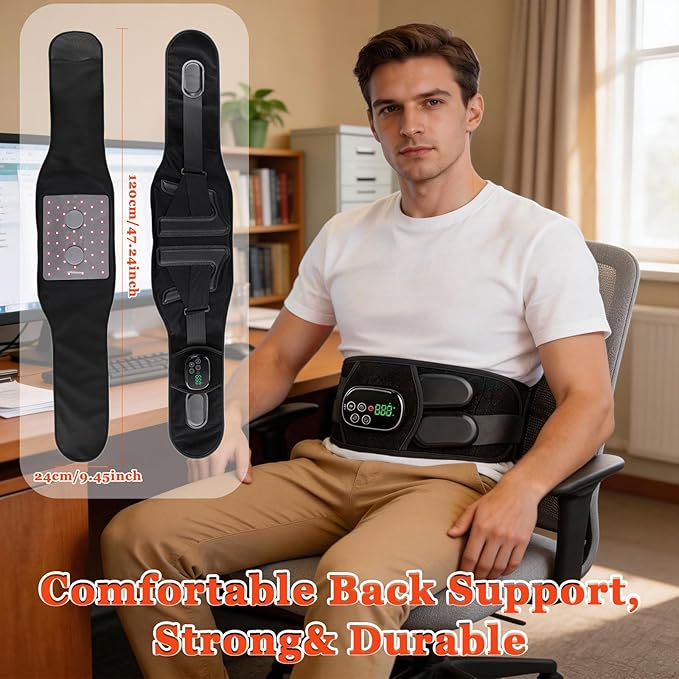 Red Light Therapy Belt for Body Cordless Red Light Therapy Wrap with Heat &amp Vibration 660nm &amp 850nm Light Modes 3 Heating Levels 5000mAh Battery Timer for Waist Back Belly Comfort