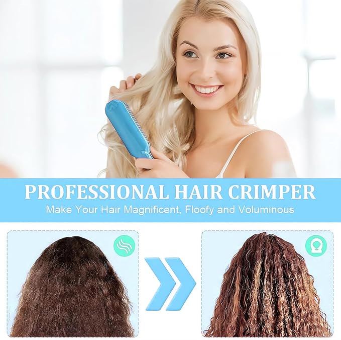 Hair Waver Crimpers for Women Crimping Tool 30s Rapid Heating Volumizing Hair Crimper Styler for Fluffy Hairstyle Corn Waves