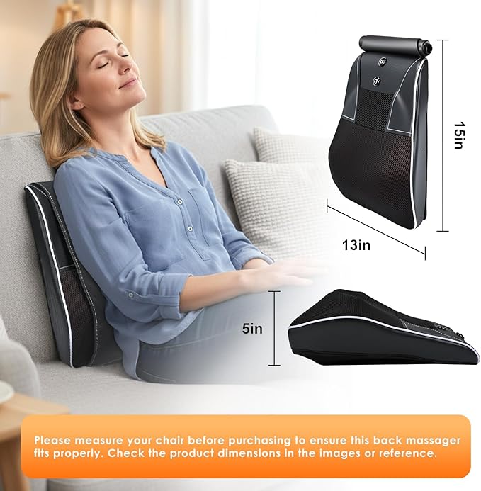 Shiatsu Neck and Back Massager with HeatNeck Massager for Pain Relief deep Tissue3D Kneading Massage Pillow for BackShoulderLegGifts for MomDadWomen (Black)