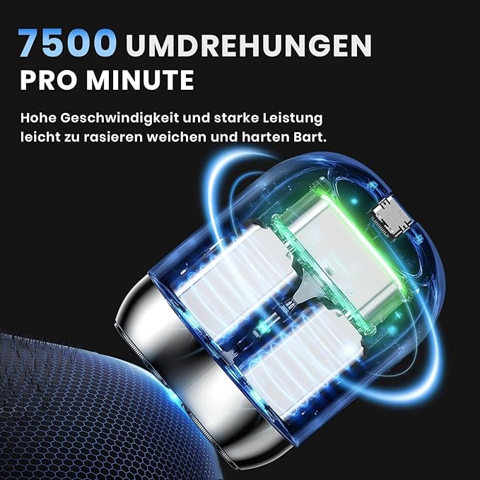 2026 New Upgrade Pocket Shaver USB Mini Shavers for Men Rechargeable Electric Mini Portable Razor Washable Double Head Razor Waterproof Compact Electric Shaver for Home Car Travel (Blue)