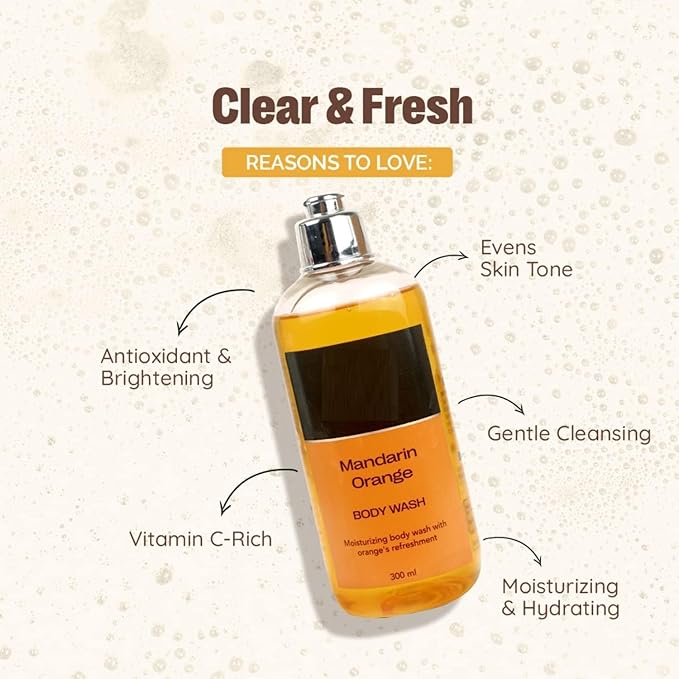NS Mandarin Orange Body Wash - Deeply Cleansing | Nourishing Liquid Soap | Men and Women - 300ml