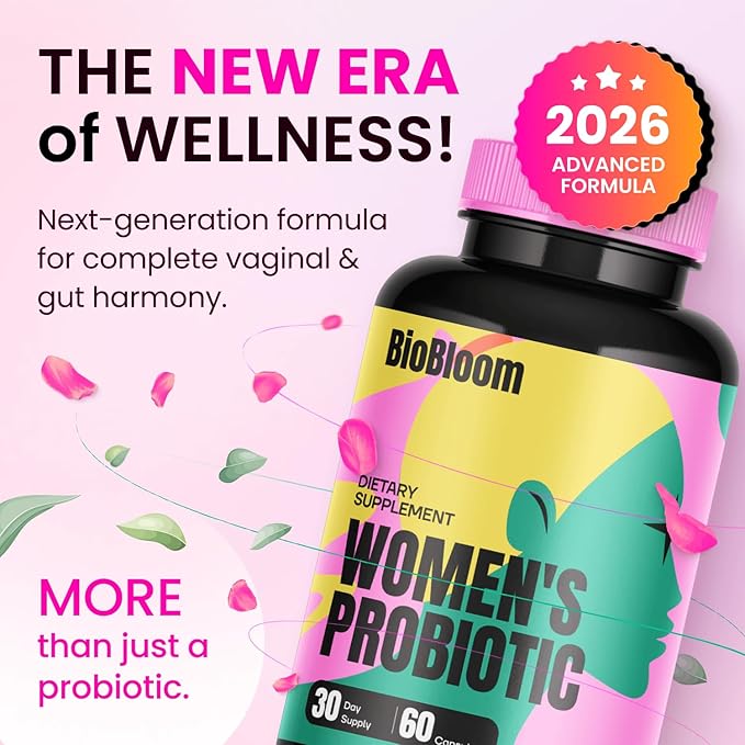 SonoHealth BioBloom Vaginal Probiotics for Women | pH Balance with Prebiotics &amp Lactobacillus Probiotic Blend Women's Vaginal Health Supplement | Promote Healthy Vaginal Odor &amp Flora (30 Servi