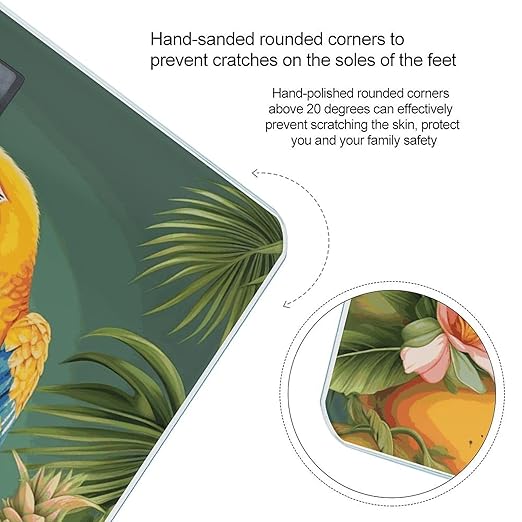 Summer Parrot Pineapple Bird Bathroom Scale Weight Scale for Body WeightHighly Accurate Digital Weighing Machine Clear LED Display Digital Bathroom Body Scale 400lb/182kg