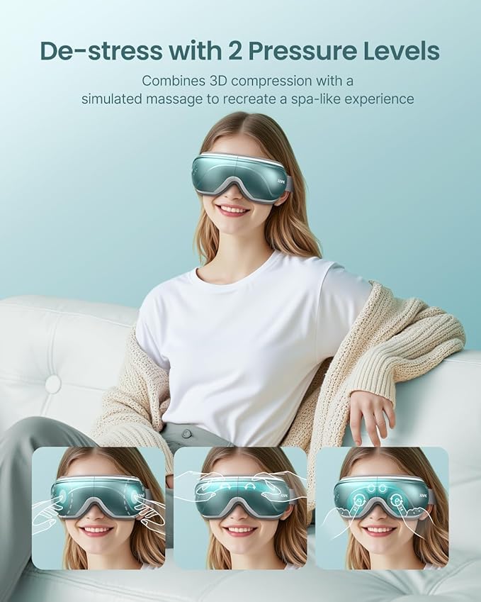 RENPHO Eye Massager with Heat Mothers Day Gifts Birthday Gifts for Mom Dad Women Men Face Massager Heated Sleep Mask for Dry Eyes Eyeris 2