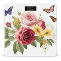 Men's Smart Scale for Body Weight Digital Bathroom Weighing Scale Automatic Switch Energy Saving Scale Flower Shabby Chic Roses Buds Leaves Tulips Floral Butterfly