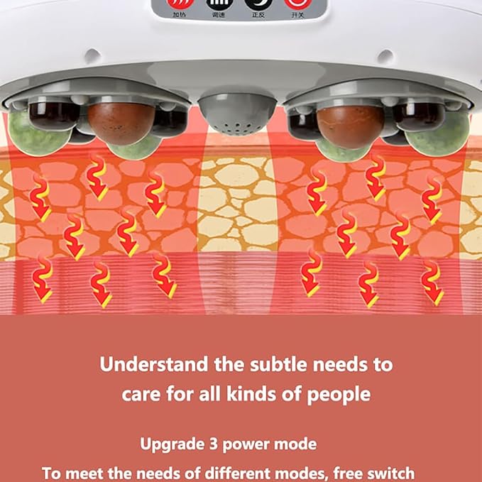 Automatic Abdominal Massager Stomach Massager Positive and Negative Kneading/3 Gear Temperature and Speed Adjustable for Back Pain Relief Slimming Belt for Promote Digestion