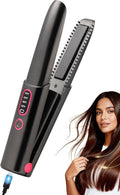 Mini Cordless Hair Straightener Rechargeable - 0.7 Inch Ceramic Fast Heat Up for Long Short Hair - 2 in 1 Styling Tool Small Flat Iron 320℉ 360℉ 410℉ 470℉