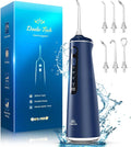 Water Flosser for Teeth Cordless Oral Irrigator Portable Dental Cleaner Picks with 8 DIY Modes 7 Jets 300ml Tank Braces Flossers Rechargeable (Blue)