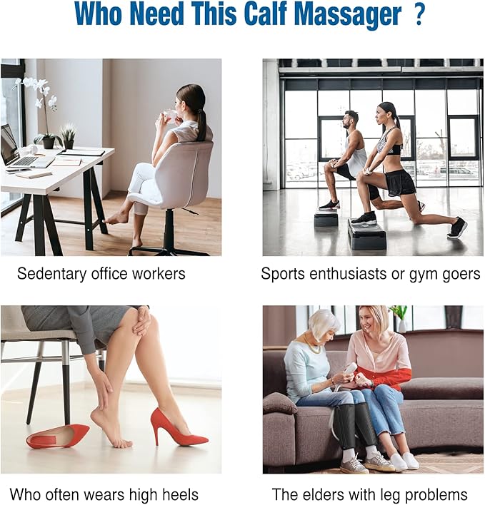 FIT KING Calf Massager for Circulation and Muscle Recovery Air Compression Device for Calves Relives Muscle Soreness and Swelling Pain Helpful for Edema and RLS