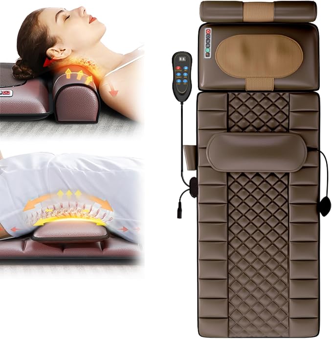 Massage Mat Full Body Back Massagers with Heat20 Neck Kneading Massage HeadsMassage Mattress Pad for BackWaistLegsMuscle