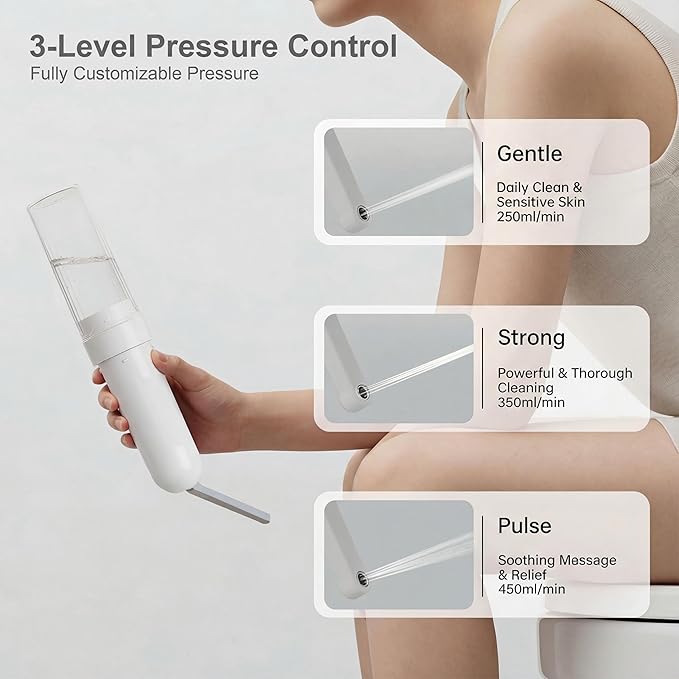 Electric Menstrual Cup Washer Peri Bottle for Periond Cleaning Portable Bidet for Travel Women Waterproof Rechargeable Handheld Sprayer for Personal Full Hygiene