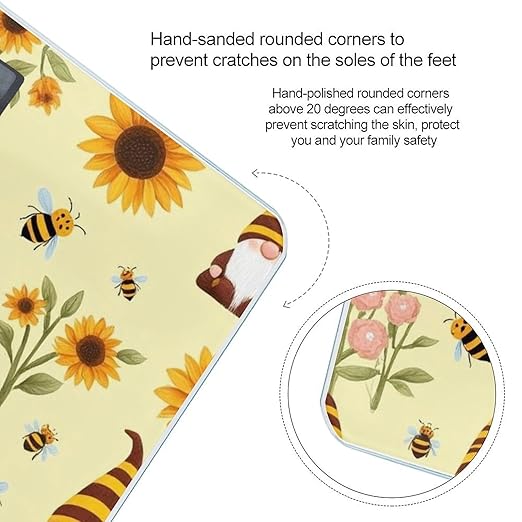Digital Bathroom Weighing Scale Energy Saving Scale Smart Scale for Body Weight Honey Bees Cute Gnome Sunflower Floral
