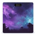 Purple Starry Sky Bathroom Scale Large LCD Backlight Display Digital Scale Rounded Corners Body Scales Automatic Power On/Off Bathroom Scales for Home Bedrooms