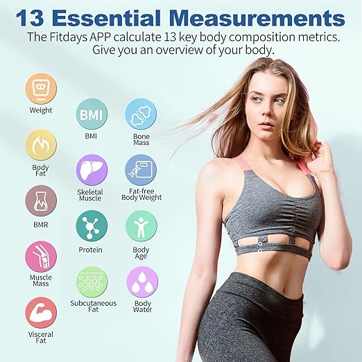 Scales for Body Weight and Fat Lepulse Weight Scale Digital Bathroom Scale with Body Fat and Water Weight High Accurate Bluetooth BMI Smart Scale 13 Body Composition Analyzer with Fitness App