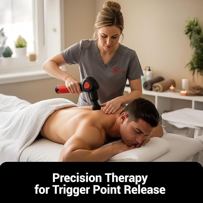 Muscle Liberator 3 – Quiet Portable Massage Gun with 4-Position Rotating Head 16 Selectable Speeds &amp CTB Silicone Trigger Point Head – Rechargeable 4-25 Hours Battery Life 2.5lb