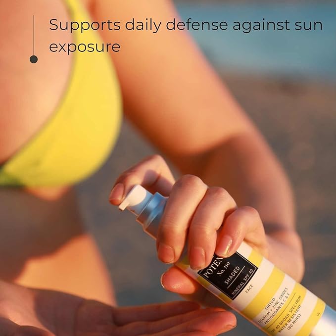 POTENCY No. 710 Shaded SPF 40 Mineral Sunscreen - Broad Spectrum Protection - Sheer Tinted Matte Finish - Fragrance-Free - Reef-Safe Formula - Lightweight Daily Protection - Made in the USA - 1.8 Oz