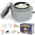 Nose Wax Kit Men Mini Wax Warmer for Hair Removal Mini Wax Kit for Noes and Ear 100g Wax Beads 40 Sticks USB Fast Heat Smart Constant Temp Upgraded Size Multi-Accessories Gray